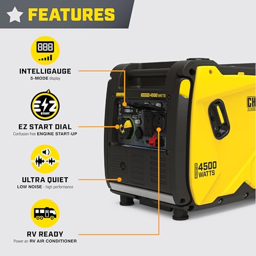 Champion 4500W Portable Inverter Generator with CO Shield