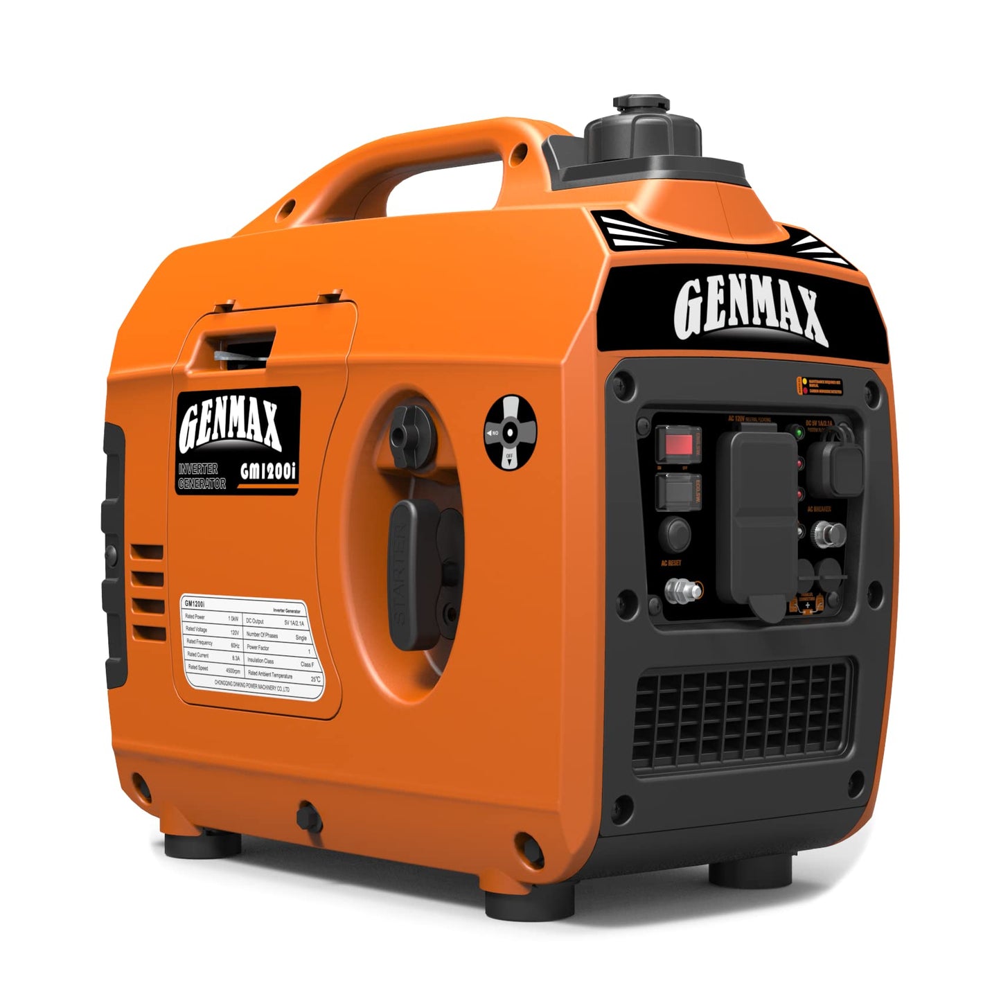 GENMAX 1200W Quiet Portable Gas Generator – Lightweight Design