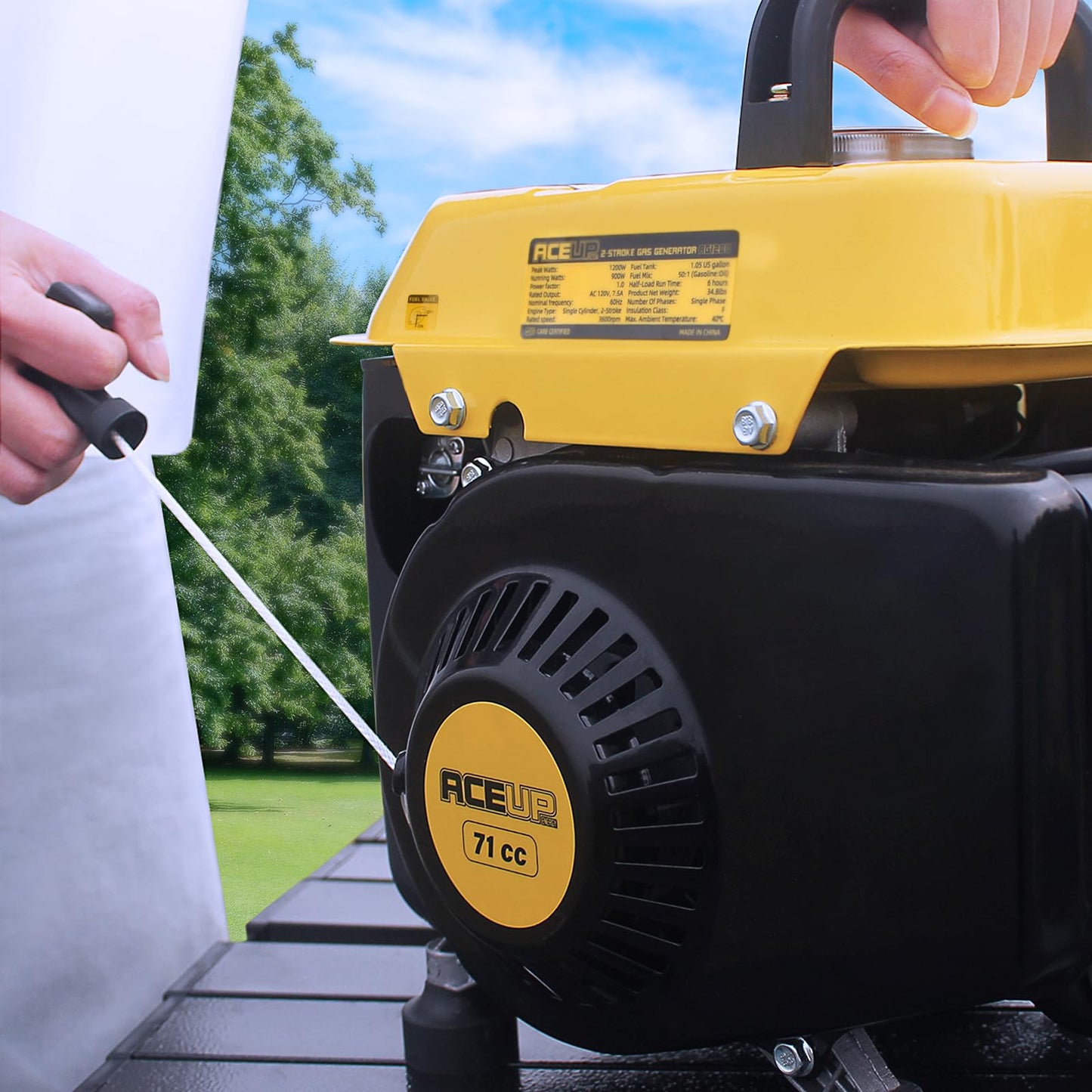 Aceup Energy 1200W Gas Powered Portable Generator – Ultralight