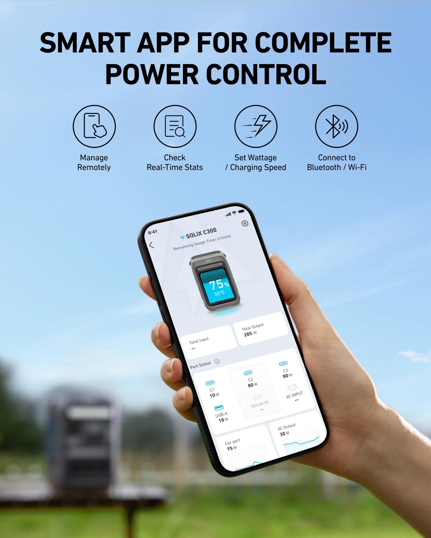 Anker SOLIX C300 Portable Power Station – 288Wh Solar Generator
