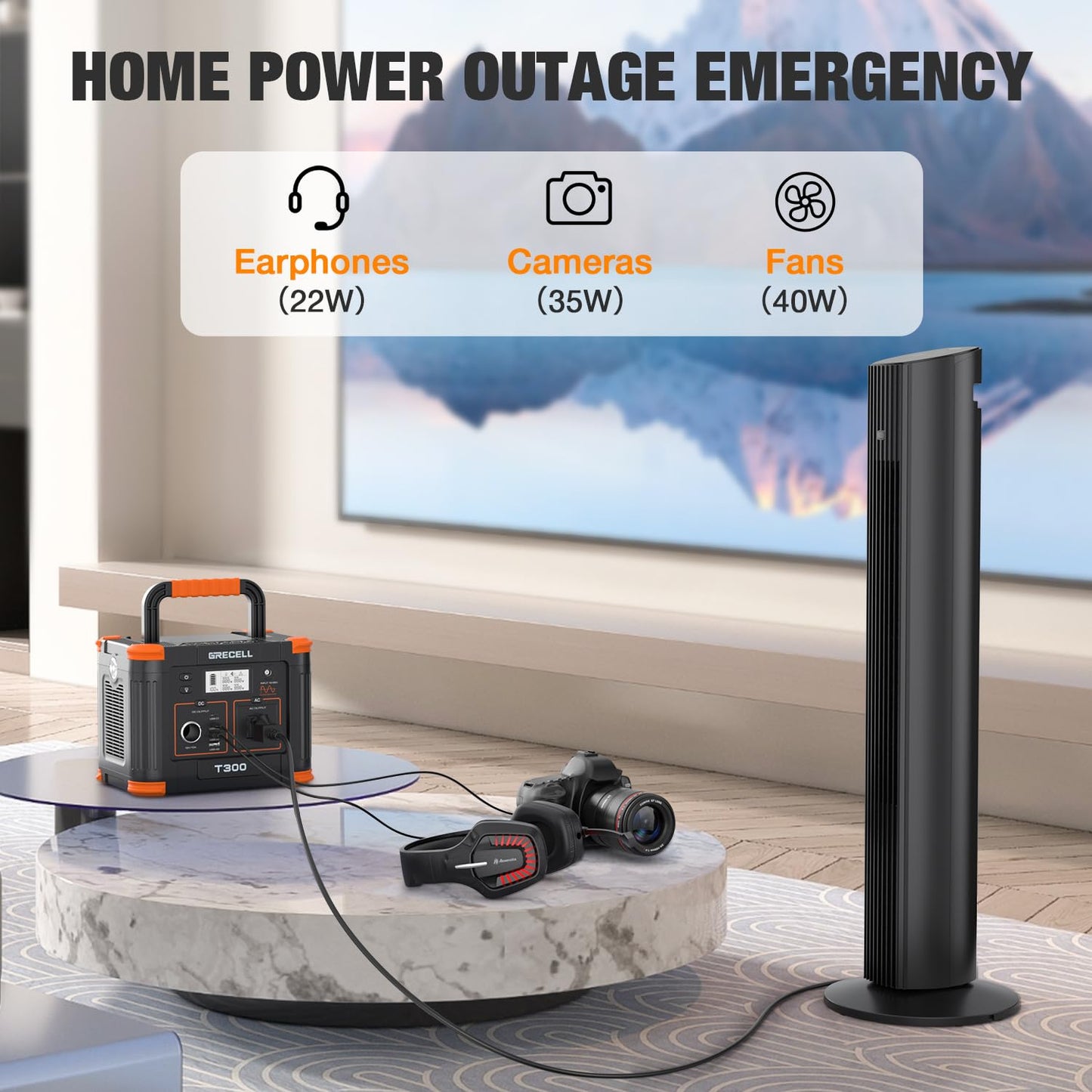 GRECELL 300W Portable Power Station – 230Wh Solar Generator