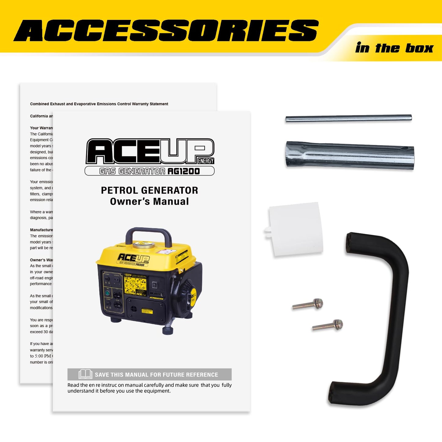 Aceup Energy 1200W Gas Powered Portable Generator – Ultralight