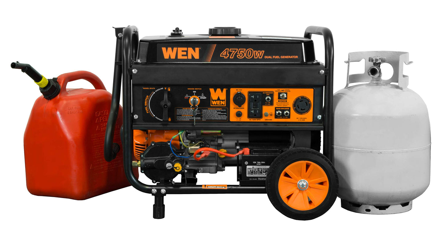 WEN DF475T 4750W Dual Fuel Portable Generator with Electric Start