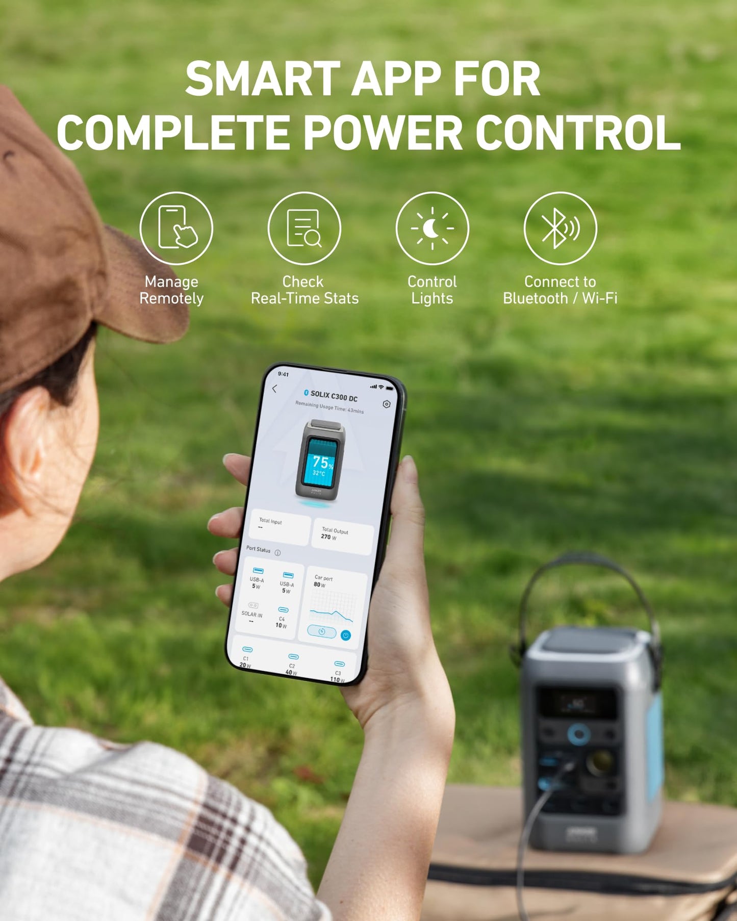 Anker SOLIX C300 DC Portable Power Station – 288Wh Battery Backup