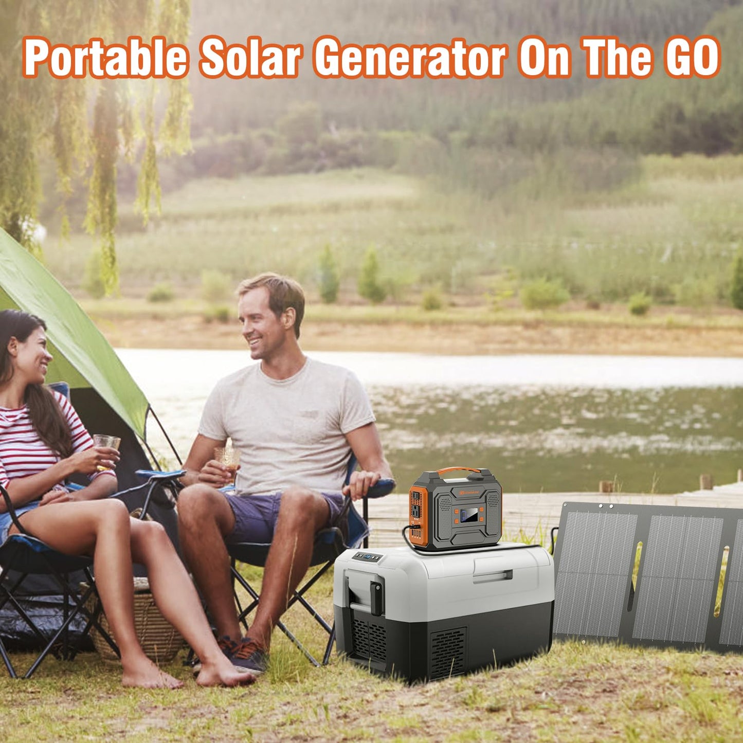 Portable Solar Generator Kit – 300W Power Station with 60W Panel