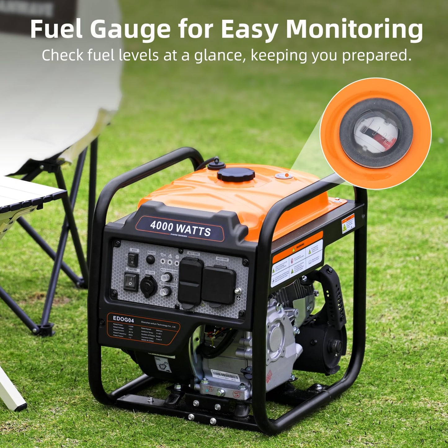 Oxseryn 4000W Gas Powered Portable Inverter Generator with ECO Mode
