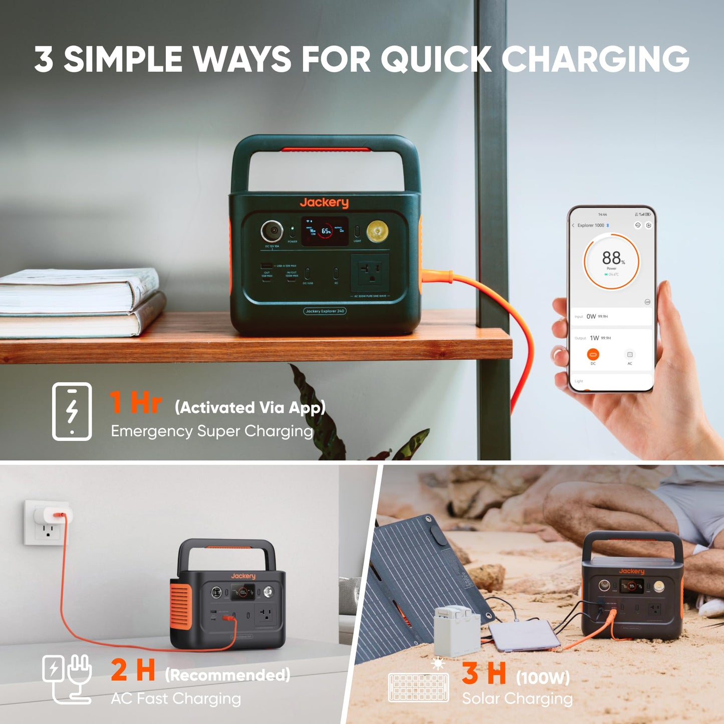 Jackery Explorer 240 v2 Portable Power Station – 256Wh Solar Generator