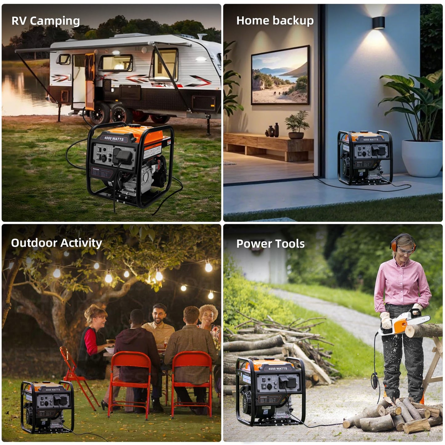 Oxseryn 4000W Gas Powered Portable Inverter Generator with ECO Mode
