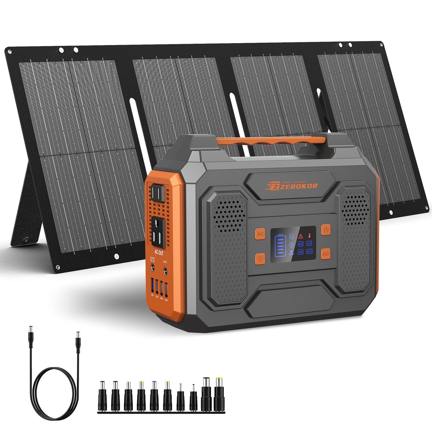 Portable Solar Generator Kit – 300W Power Station with 60W Panel