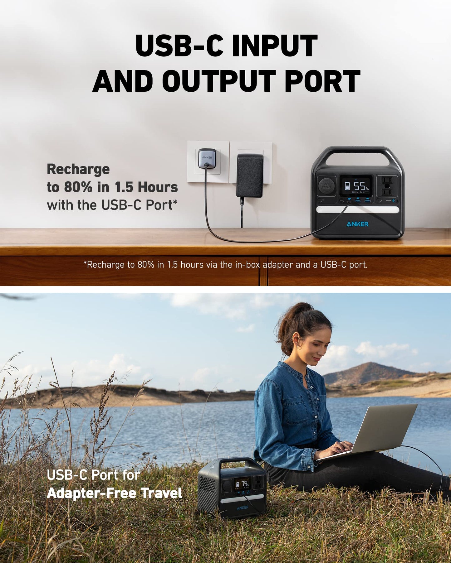 Anker 521 Portable Power Station – 256Wh Solar Generator