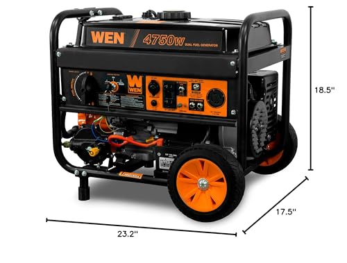 WEN DF475T 4750W Dual Fuel Portable Generator with Electric Start
