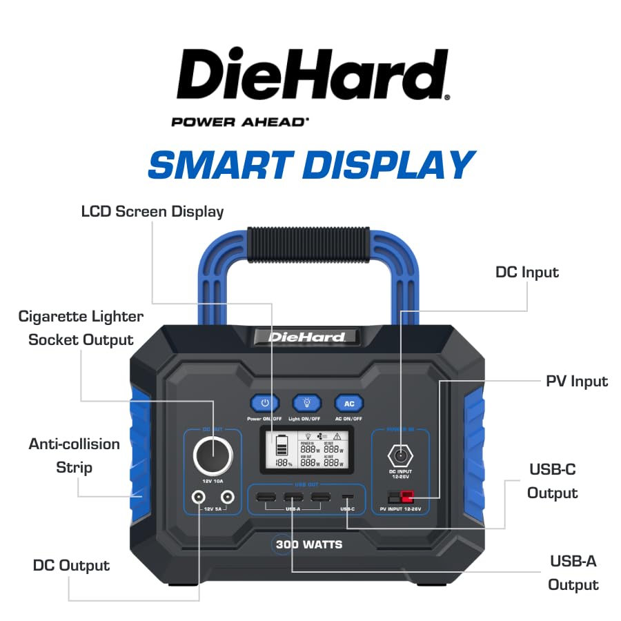 DieHard 300W Portable Power Station – 288Wh Solar Generator