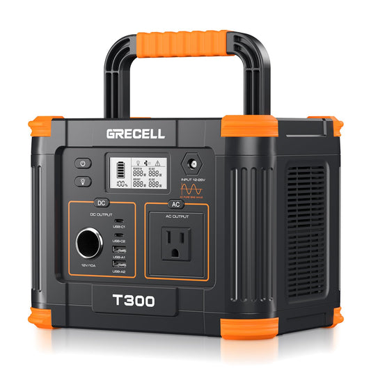 GRECELL 300W Portable Power Station – 230Wh Solar Generator