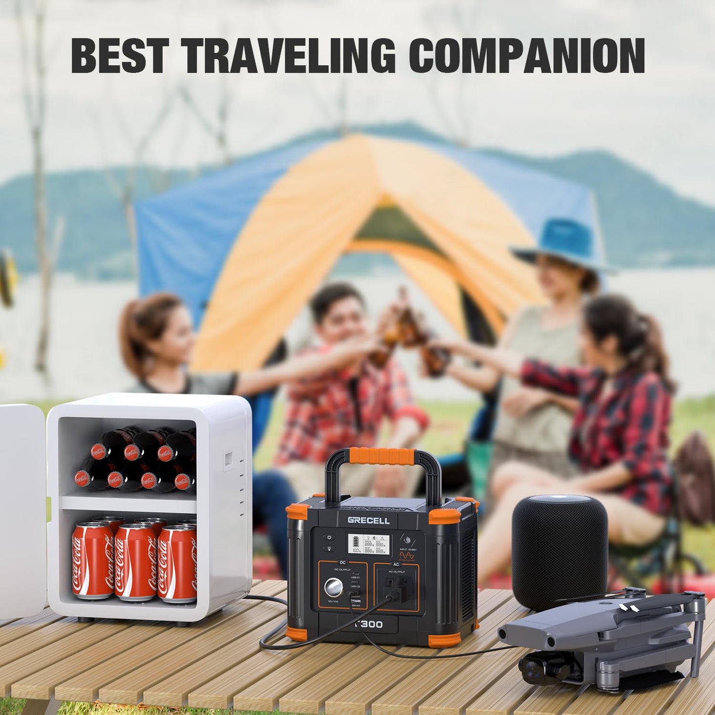 GRECELL 300W Portable Power Station – 230Wh Solar Generator