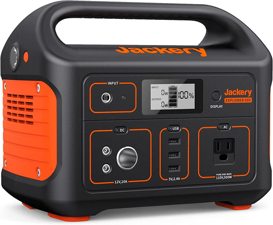 Jackery Explorer 500 Portable Power Station – 518Wh Solar Generator