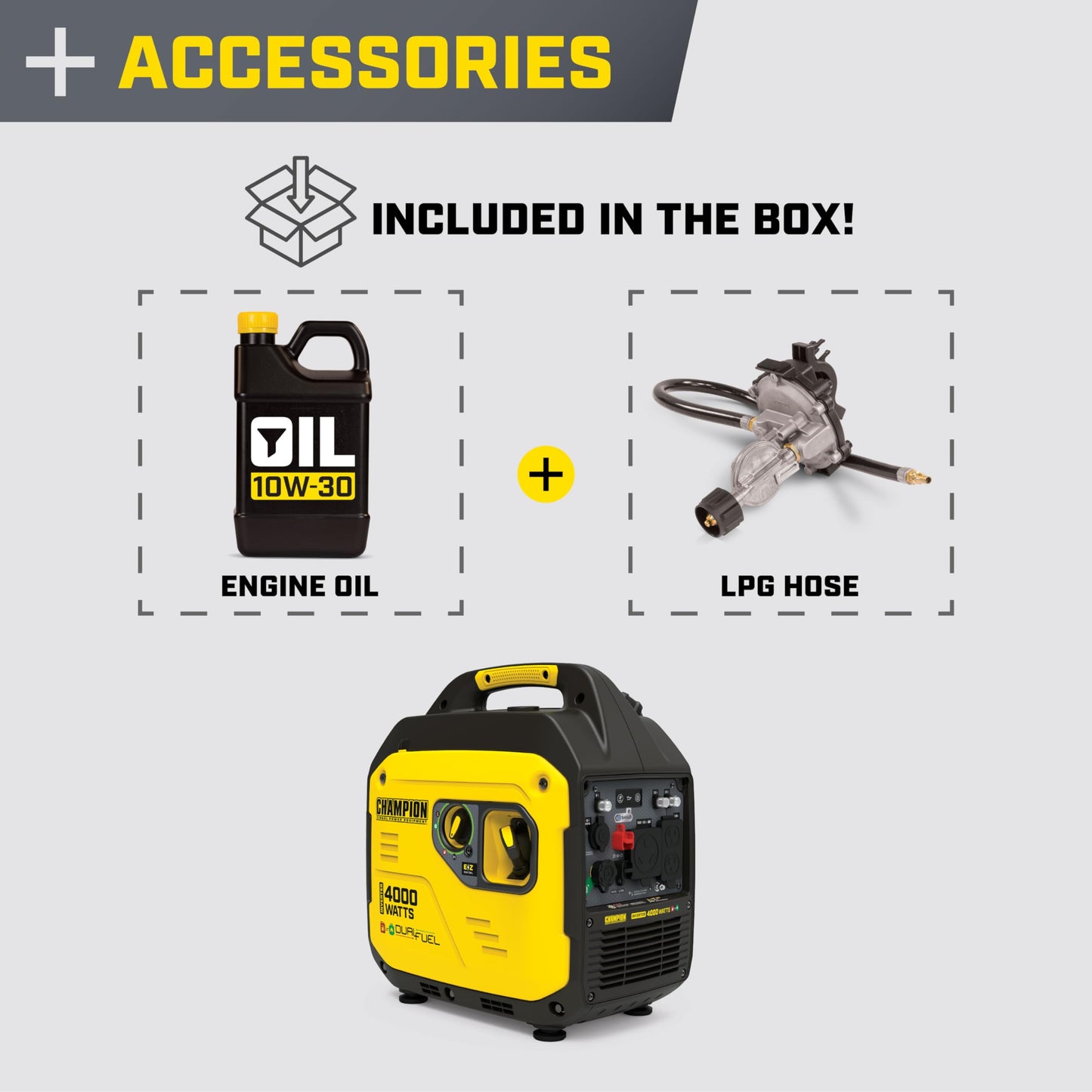 Champion 4000W Dual Fuel Portable Inverter Generator with CO Shield