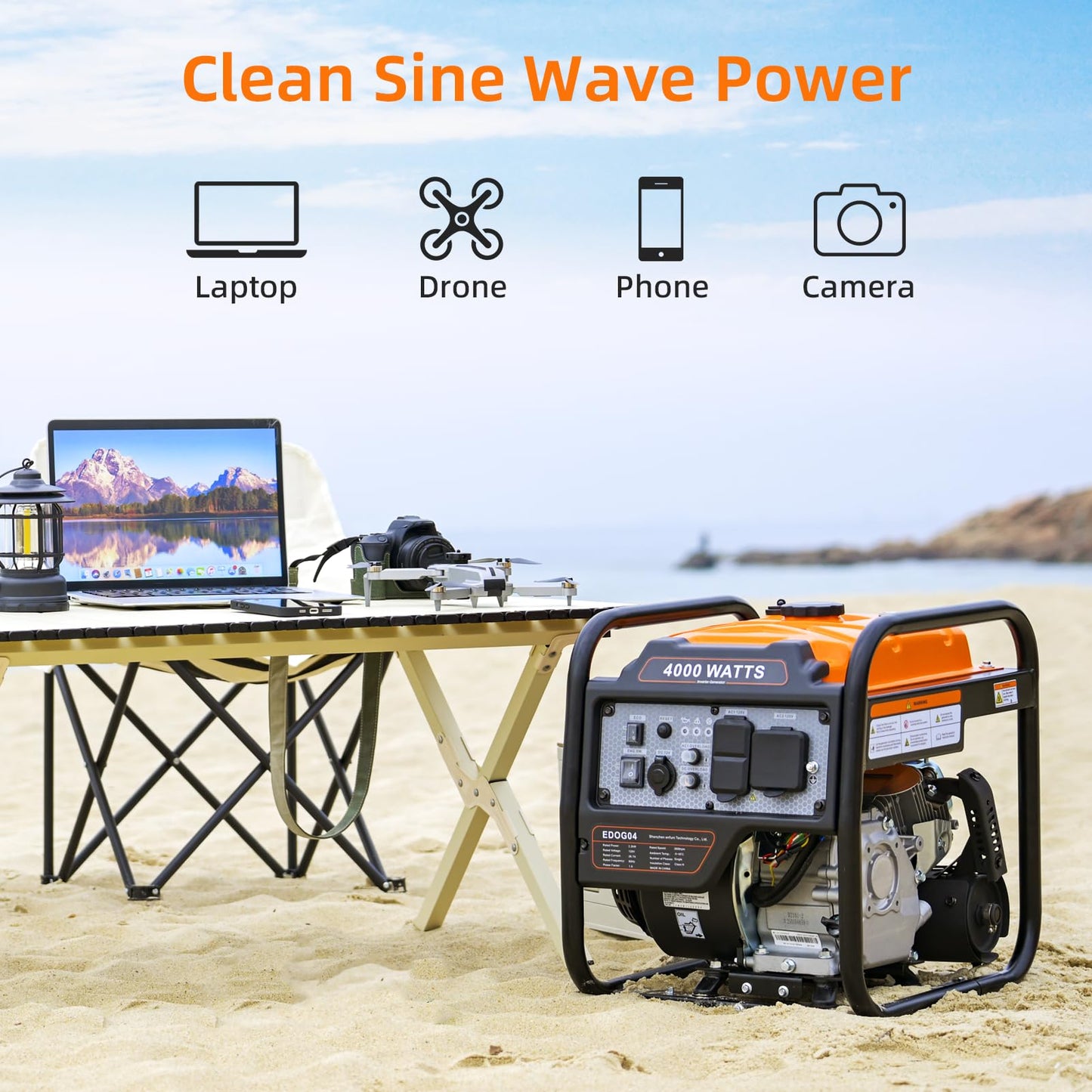 Oxseryn 4000W Gas Powered Portable Inverter Generator with ECO Mode