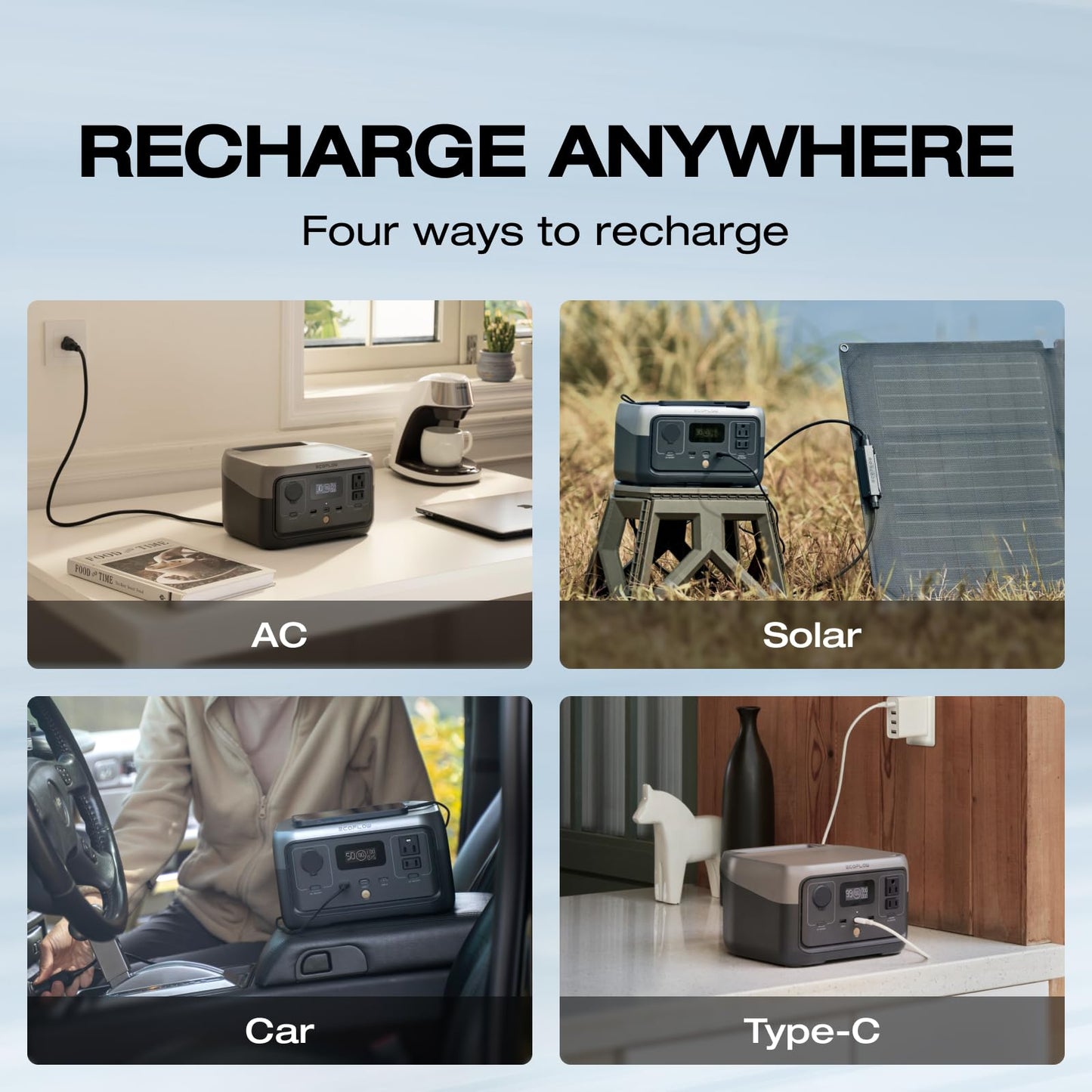 EcoFlow RIVER 2 Portable Power Station – 256Wh Solar Generator