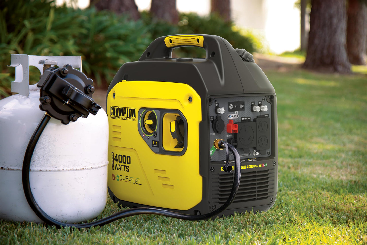 Champion 4000W Dual Fuel Portable Inverter Generator with CO Shield